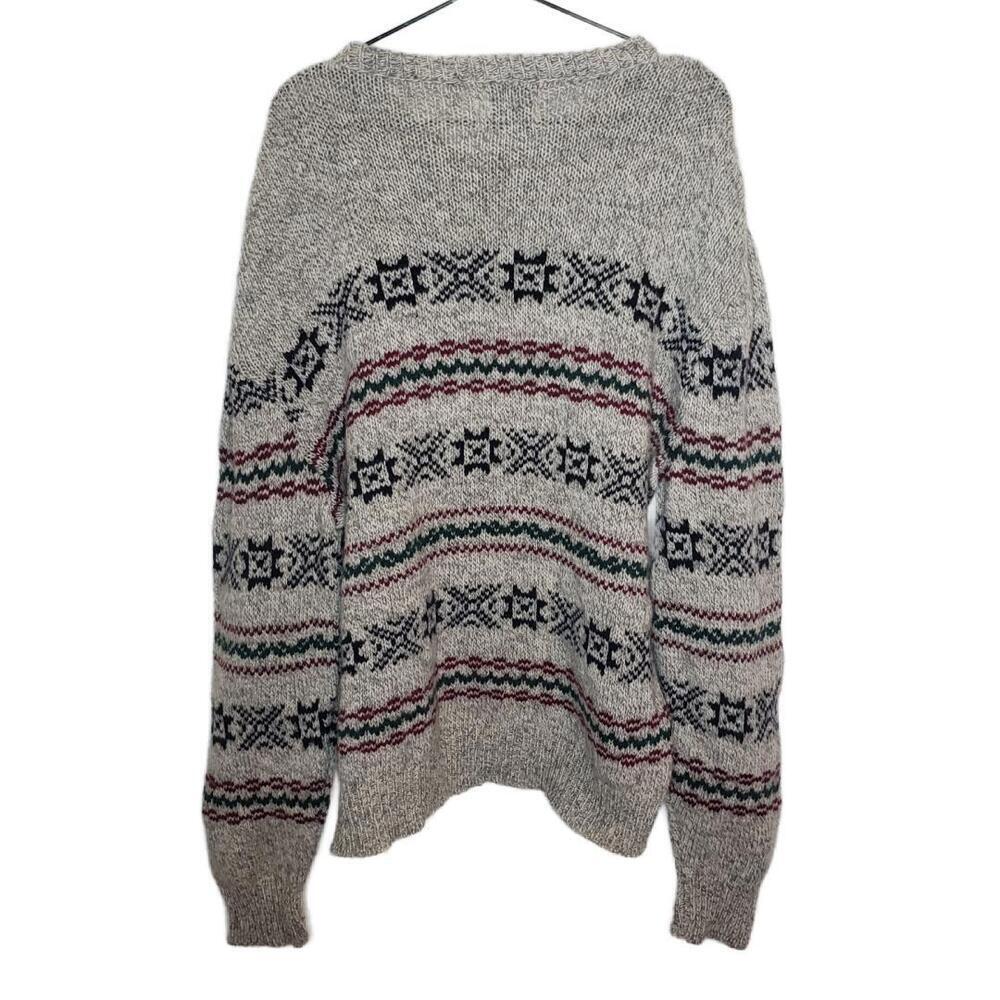 Vtg Royal North Mills Outfitters Women's L Gray Wool Grandpa Sweater(1644)